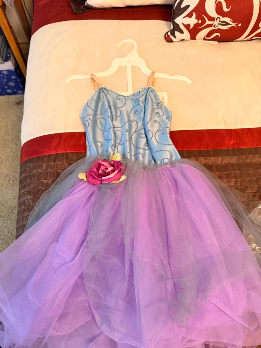 Lavender Tulle & Light Blue Bodice Girls Dance Costume Dress